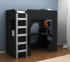 Kudl Black and Grey Gaming Storage High Sleeper