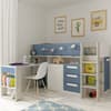 Girona Blue and Oak Wooden Mid Sleeper