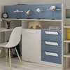 Girona Blue and Oak Wooden Mid Sleeper