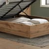 Halfden White Boucle Fabric Winged Wooden Ottoman Bed