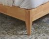 Halfden White Boucle Fabric Winged Wooden Bed