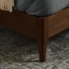 Halfden Grey Boucle Fabric Winged Wooden Bed