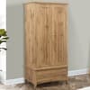 Hampstead Oak Wooden 2 Door 1 Drawer Wardrobe