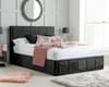 Hannover Black Velvet Fabric Ottoman Storage Bed