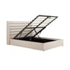 Colton Beige Boucle Fabric Winged Ottoman Storage Bed