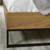 Harlow Oak Wooden and Black Metal Bed