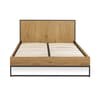Harlow Oak Wooden and Black Metal Bed