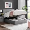 Harper Grey Velvet Winged Ottoman Storage Bed