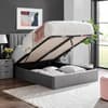 Harper Grey Velvet Winged Ottoman Storage Bed