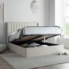 Harper Natural Fabric Winged Ottoman Storage Bed