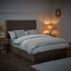 Harper Warm Stone Velvet Winged Ottoman Storage Bed