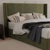 Hartley Olive Green Fabric Winged Ottoman Storage Bed