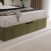 Hartley Olive Green Fabric Winged Ottoman Storage Bed