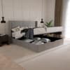 Hartley Taupe Fabric Winged Ottoman Storage Bed