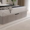Hartley Taupe Fabric Winged Ottoman Storage Bed