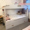 Hazel White Wooden Storage House Kids Bed