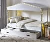 Hazel White Wooden Storage House Kids Bed