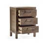 Heritage Pine Wooden 3 Drawer Bedside Table
