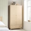 Herringford Oak 2 Door 1 Drawer Wooden Combination Wardrobe