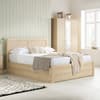 Herringford Wooden Oak Ottoman Storage Bed