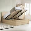 Herringford Wooden Oak Ottoman Storage Bed