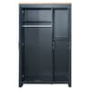 Highgate Navy Blue and Oak Wooden 3 Door Wardrobe