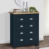 Highgate Navy Blue and Oak Wooden 4 Drawer Chest