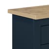 Highgate Navy Blue and Oak Wooden 2 Drawer Bedside Table