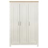 Highgate Cream and Oak 3 Wooden Door Wardrobe