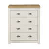 Highgate Cream and Oak Wooden 4 Drawer Chest