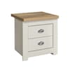 Highgate Cream and Oak Wooden 2 Drawer Bedside Table