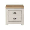 Highgate Cream and Oak Wooden 2 Drawer Bedside Table