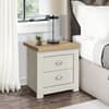 Highgate Cream and Oak Wooden 2 Drawer Bedside Table