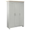 Highgate Grey and Oak Wooden 3 Door Wardrobe