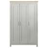 Highgate Grey and Oak Wooden 3 Door Wardrobe