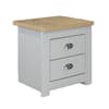 Highgate Grey and Oak Wooden 2 Drawer Bedside Table