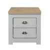 Highgate Grey and Oak Wooden 2 Drawer Bedside Table