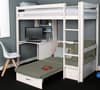 Hit White Wooden High Sleeper with Silver Futon Bed