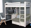 Hit White Wooden High Sleeper with Silver Futon Bed