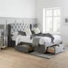 Hope Grey Velvet Fabric 4 Drawer Winged Storage Bed Frame - 4ft6 Double