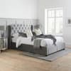 Hope Grey Velvet Fabric 4 Drawer Winged Storage Bed Frame - 4ft6 Double