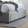 Hope Grey Velvet Fabric 4 Drawer Winged Storage Bed