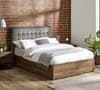 Jackson Rustic and Grey Velvet and Wooden Ottoman Storage Bed