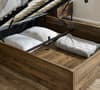 Jackson Rustic and Grey Velvet and Wooden Ottoman Storage Bed
