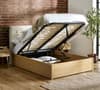 Jackson Oak and Natural Velvet and Wooden Ottoman Storage Bed