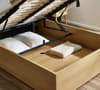 Jackson Oak and Natural Velvet and Wooden Ottoman Storage Bed