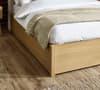 Jackson Oak and Natural Velvet and Wooden Ottoman Storage Bed