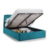 Frida Teal Velvet Ottoman Bed Frame