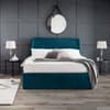 Frida Teal Velvet Ottoman Bed Frame