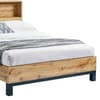 Bali Oak Wooden Bookcase Bed Frame - 5FT King Size